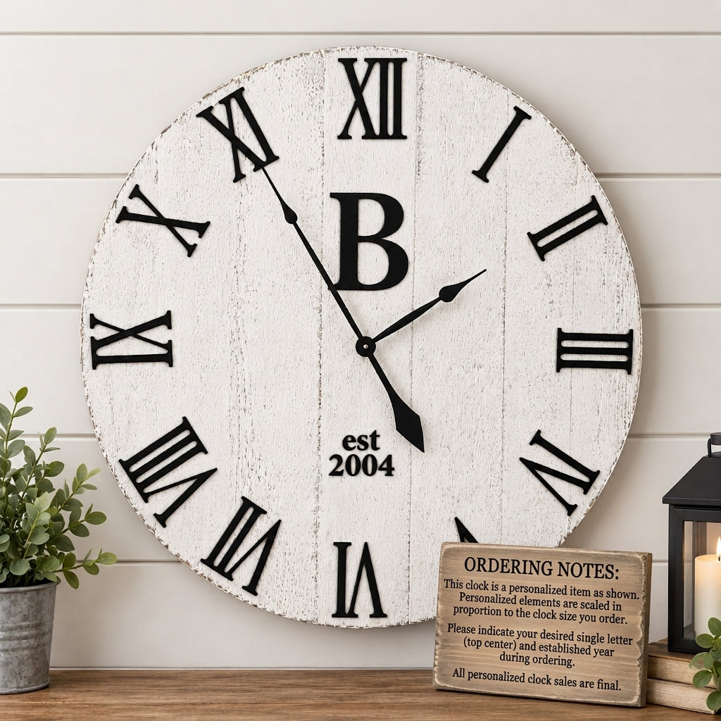 Large Wall Clock / 18" - 42" / Farmhouse Clock / Oversized wall clock