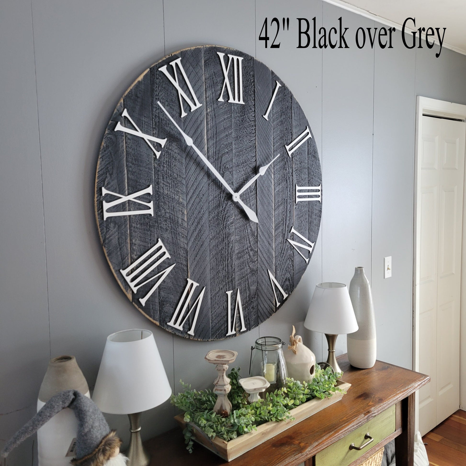 Large Wall Clock / 18" - 42" / Farmhouse Clock / Oversized wall clock