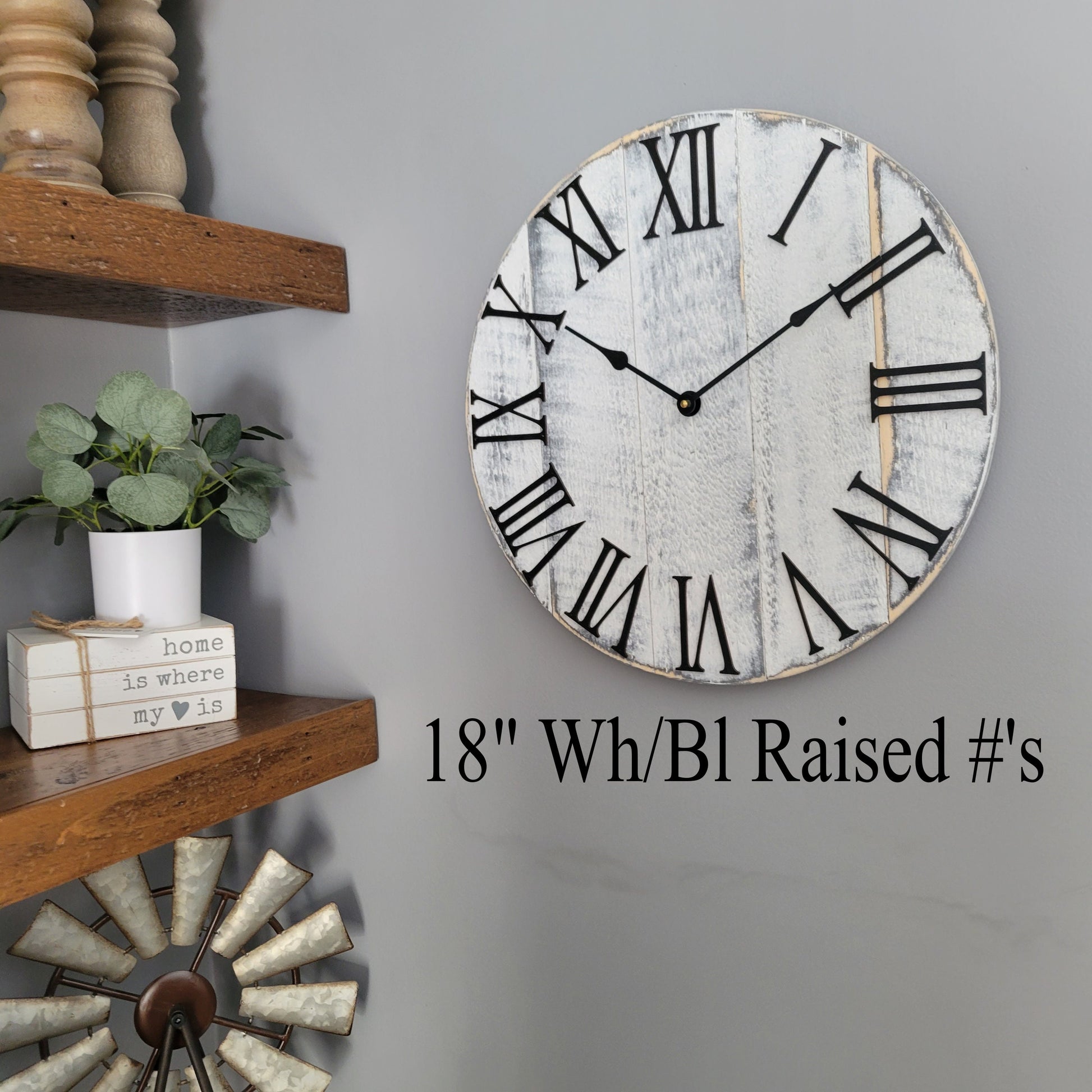 Large Wall Clock / 18" - 42" / Farmhouse Clock / Oversized wall clock