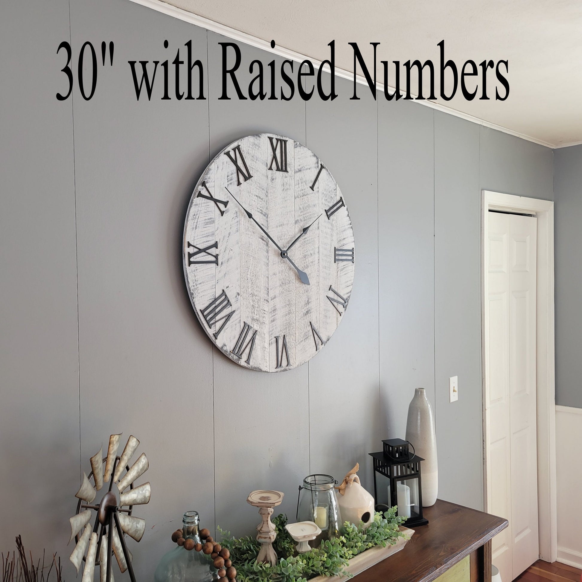 Large Wall Clock / 18" - 42" / Farmhouse Clock / Oversized wall clock