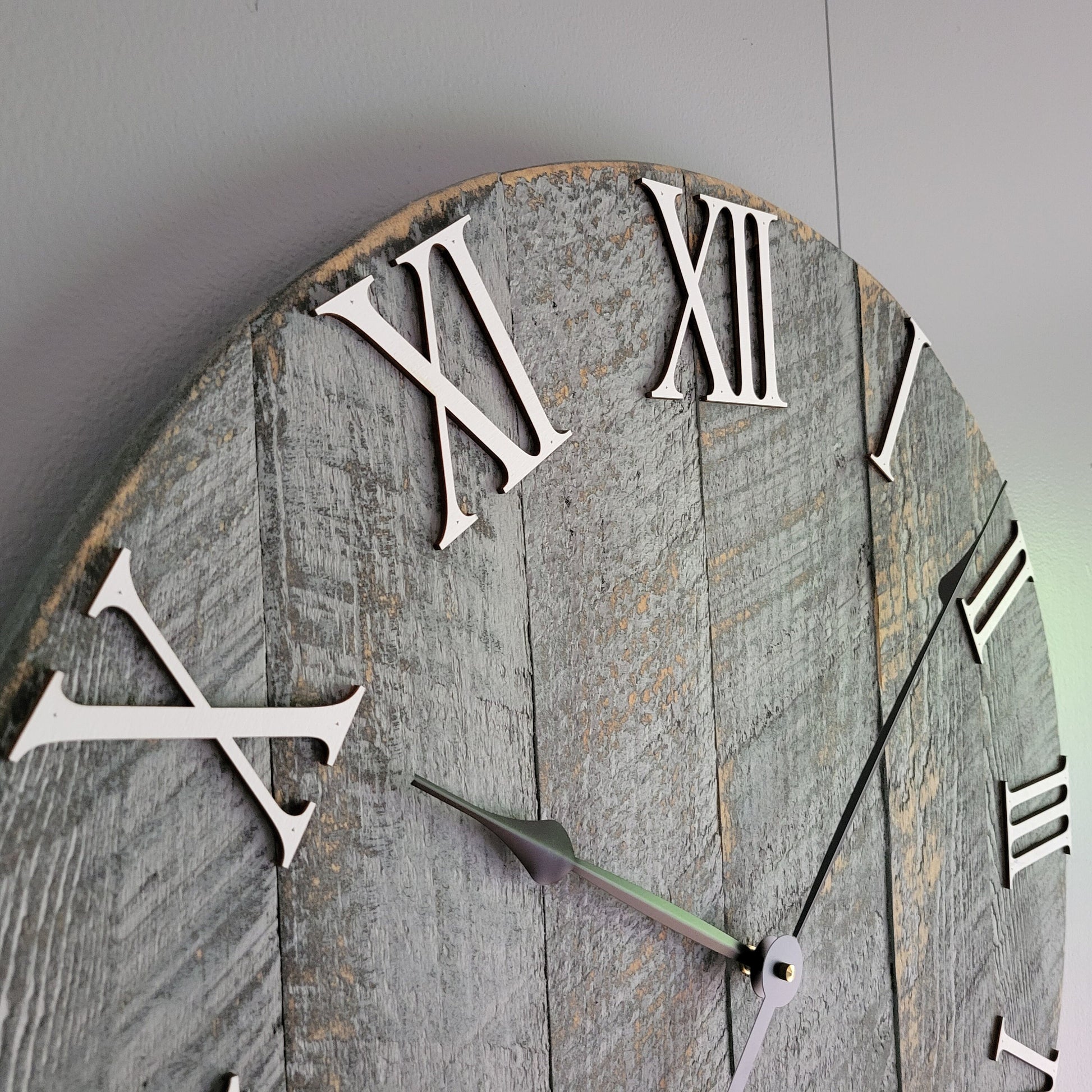 Large Wall Clock / 18" - 42" / Farmhouse Clock / Oversized wall clock grey