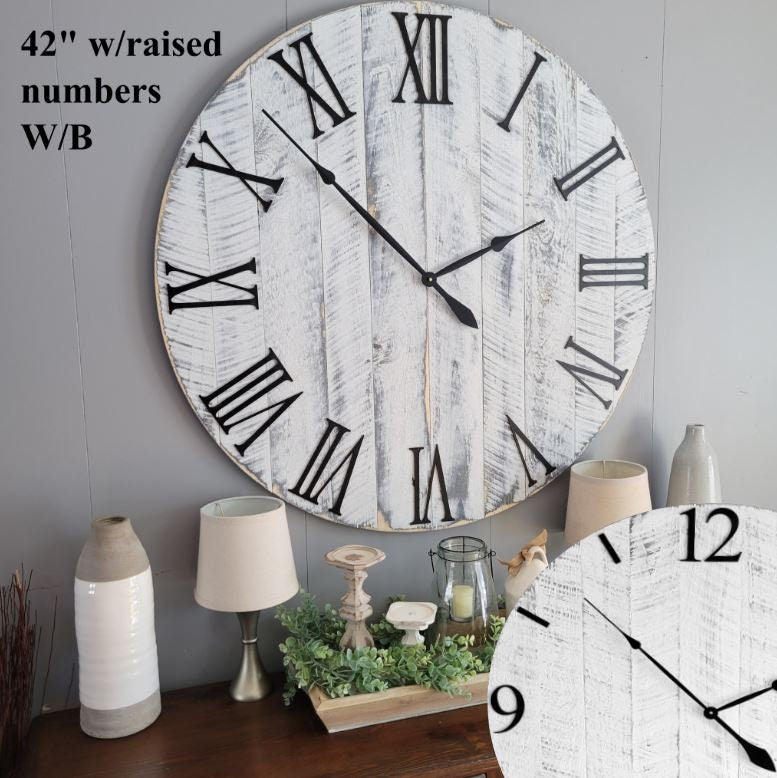 Large Wall Clock / 18" - 42" / Farmhouse Clock / Oversized wall clock