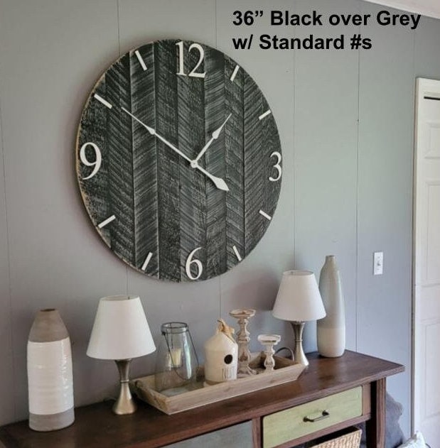 Large Wall Clock / 18" - 42" / Farmhouse Clock / Oversized wall clock