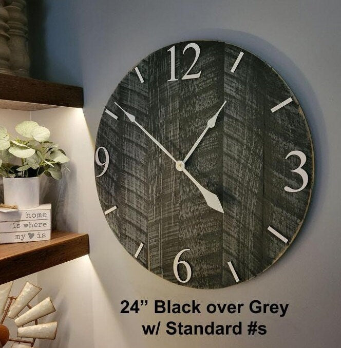 Large Wall Clock / 18" - 42" / Farmhouse Clock / Rustic wall clock